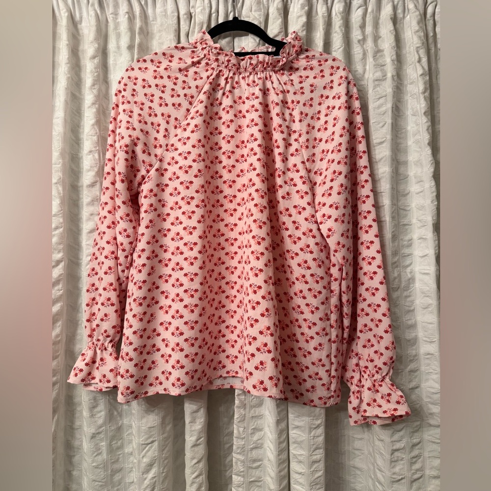 Hill House Home Pink Posy 2pc Set: Millie Top + Mirabel Wrap Skirt Floral Ruffle - Picture 11 of 12